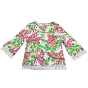 Trina-turk Women's Pink and Green Blouse